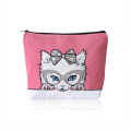 Cute Puppy Europe Classic Shoulder Girls Kids Cotton Makeup Pouch Custom Logo